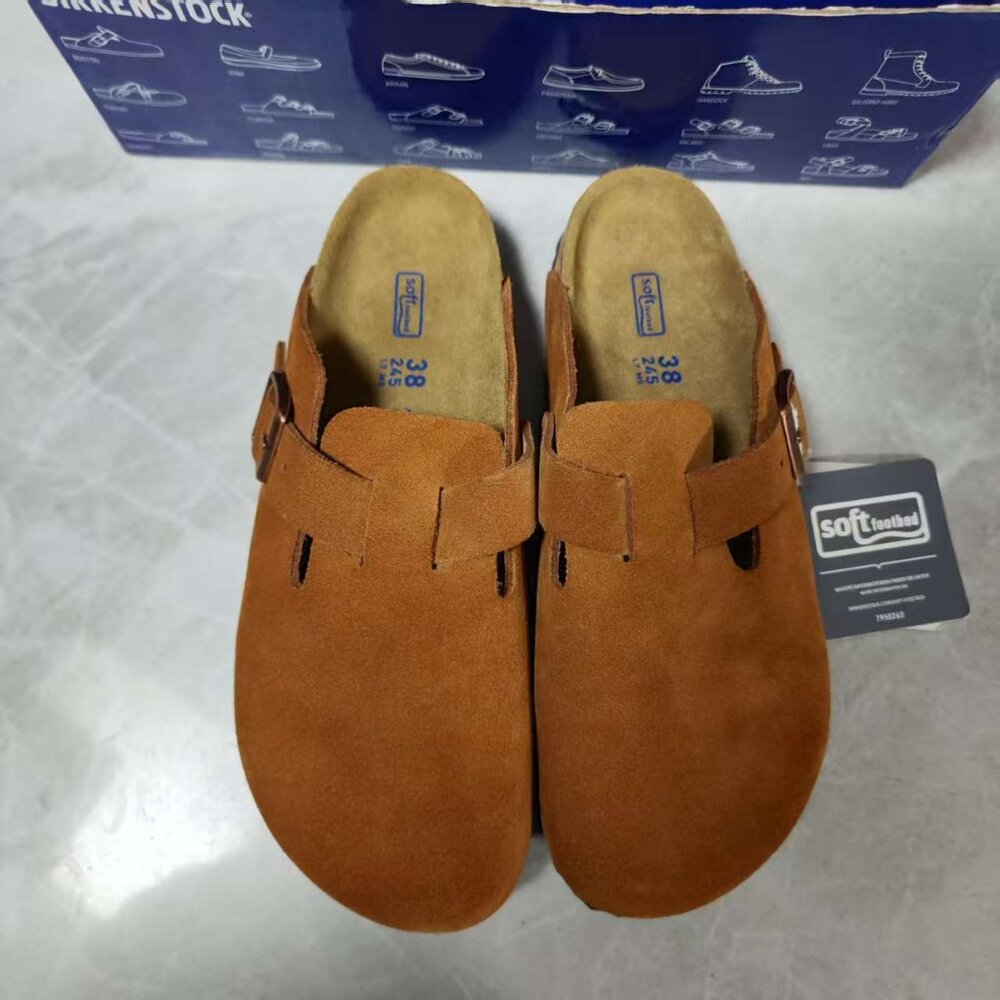 Birkenstock Tan Suede Heels